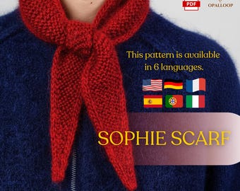 Hooded Scarf Knitting Pattern, Easy Garter Stitch Neckerchief (PDF Pattern)