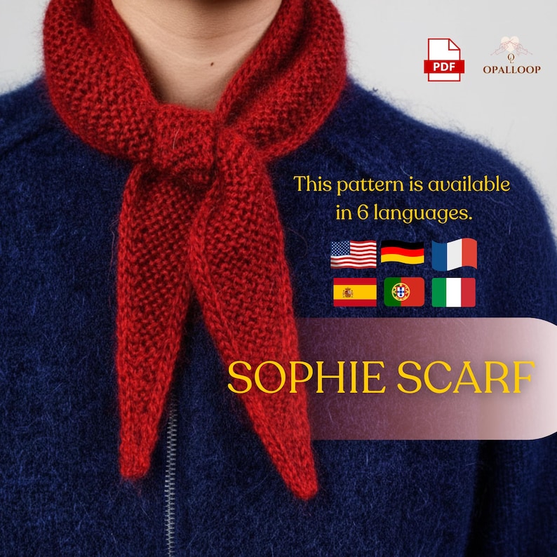 Hooded Scarf Knitting Pattern, Easy Garter Stitch Neckerchief (PDF ...