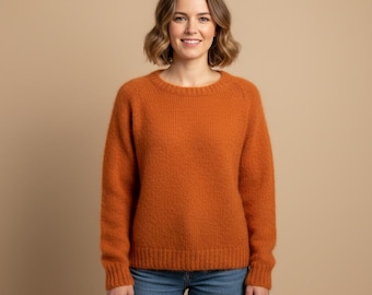Cumulus Blouse Knitting Pattern PDF | O-Neck Sweater Knitting Pattern | Lightweight Top Down Raglan | Seamless Women Knit Pullover