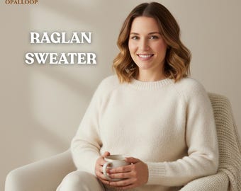 Easy Raglan Sweater Knitting Pattern | Raglan Sweater Knit Instructions | Seamless Sweater Pattern| Sweater Pattern in English German French