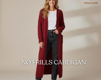 Easy No Frills Cardigan Knitting Pattern PDF | Top Down Seamless Raglan Cardigan | Minimalist Women Sweater Knit Pattern | 4 Languages