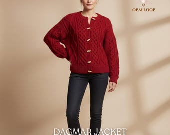 Dagmar Jacket Knitting Pattern PDF | Top Down Cardigan Knit Pattern | Textured Knit Jacket Women | Seamless Sweater Knitting Pattern