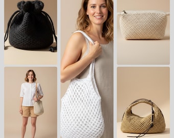 15+ Bag Knitting Patterns Bundle – Knit Tote, Purse, Clutch, Handbag Knitting Patterns PDF, Instant Digital Download