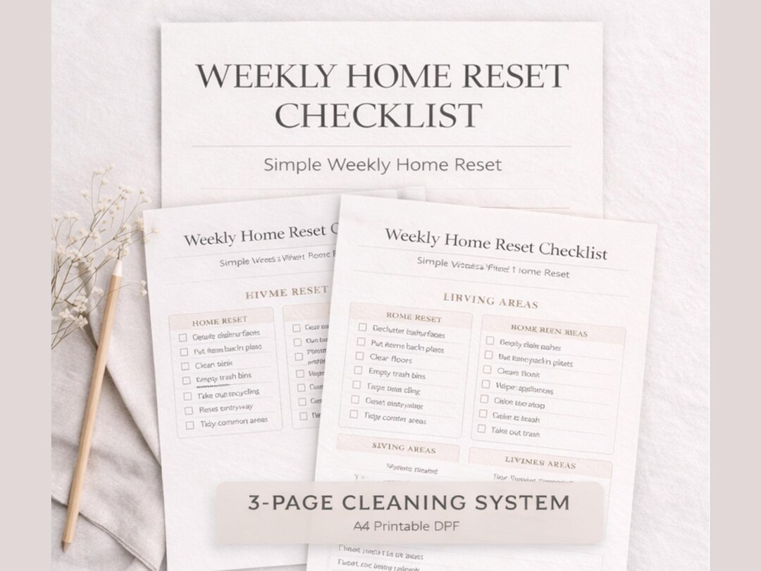 Weekly Home Reset Checklist - Etsy