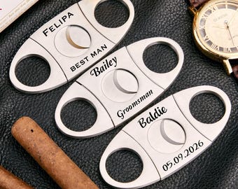 Custom Cigar Cutter for Men, Engraved Cigar Cutter, Bachelor Party Gift,Personalized Cigar Cutter with Name,Groomsmen Gift,Father's Day Gift