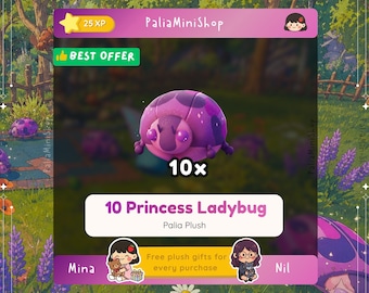 Palia Plushies - 10x Princess Ladybug Plush - (NEW PLUSH)