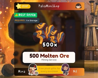 Palia - 500x Molten Ore - Palia Resource - Mining - Crafting Furniture - The Royal Highlands
