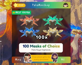 Palia - 100x Masks of Choice - The Royal Highlands - Artifacts - Amber Echo