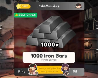 Palia - 1000x Iron Bar - Palia Resource - Mining - Crafting Furniture - Elderwood