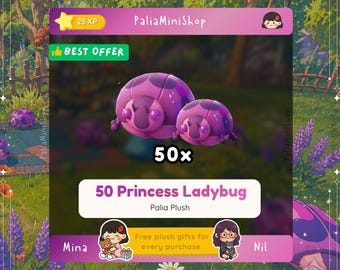 Palia Plushies - 50x Princess Ladybug Plush - (NEW PLUSH)