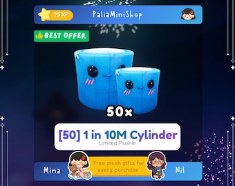 Palia 50x Cilindro 1 su 10 M - Peluche in edizione limitata - Cilindro blu celebrativo 10 M - Uno su dieci milioni