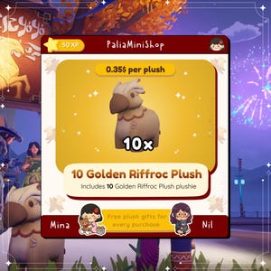 Palia - 10 Golden Riffroc Plush - Luna New Year - Maji Market Plushie