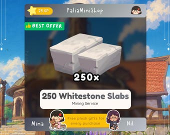 Palia - 250 Whitestone Slabs - Palia Resource - Mining - Crafting Furniture - Elderwood