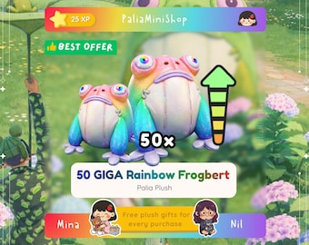 Palia Plushies - 50x Giga Rainbow Frogbert Plush Bundle - (NEW PLUSH)