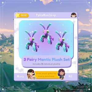 Palia - 3 Fairy Mantis Plush Set