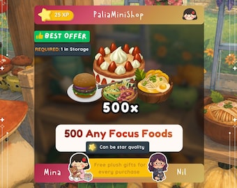 Palia - 500 Any Focus Foods - Cooking Parties - Palia Gathering - Star Quality food
