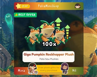 Palia Plushies - 100 Giga Pumpkin Rockhopper Plush - (NEW PLUSH) - Fall's Faire: Frights & Delights - Halloween