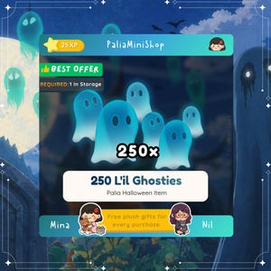 Palia - 250 Li'l Ghosties - NEW PATCH - Bulletin Board 0.207 - Spooky Moon Store - Spiritfest