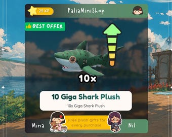Palia Plushies - 10 Giga Shark Plush Bundle - (NEW PLUSH)