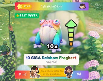 Palia Plushies - 10x Giga Rainbow Frogbert Plush Bundle - (NEW PLUSH)