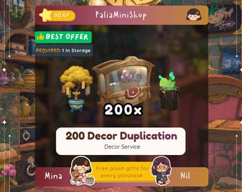 Palia - 200 copie di decorazioni a tua scelta - Realizzazione di mobili - Decorazioni Palia - Artigianato