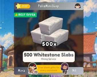 Palia - 500 Whitestone Slabs - Palia Resource - Mining - Crafting Furniture - Elderwood
