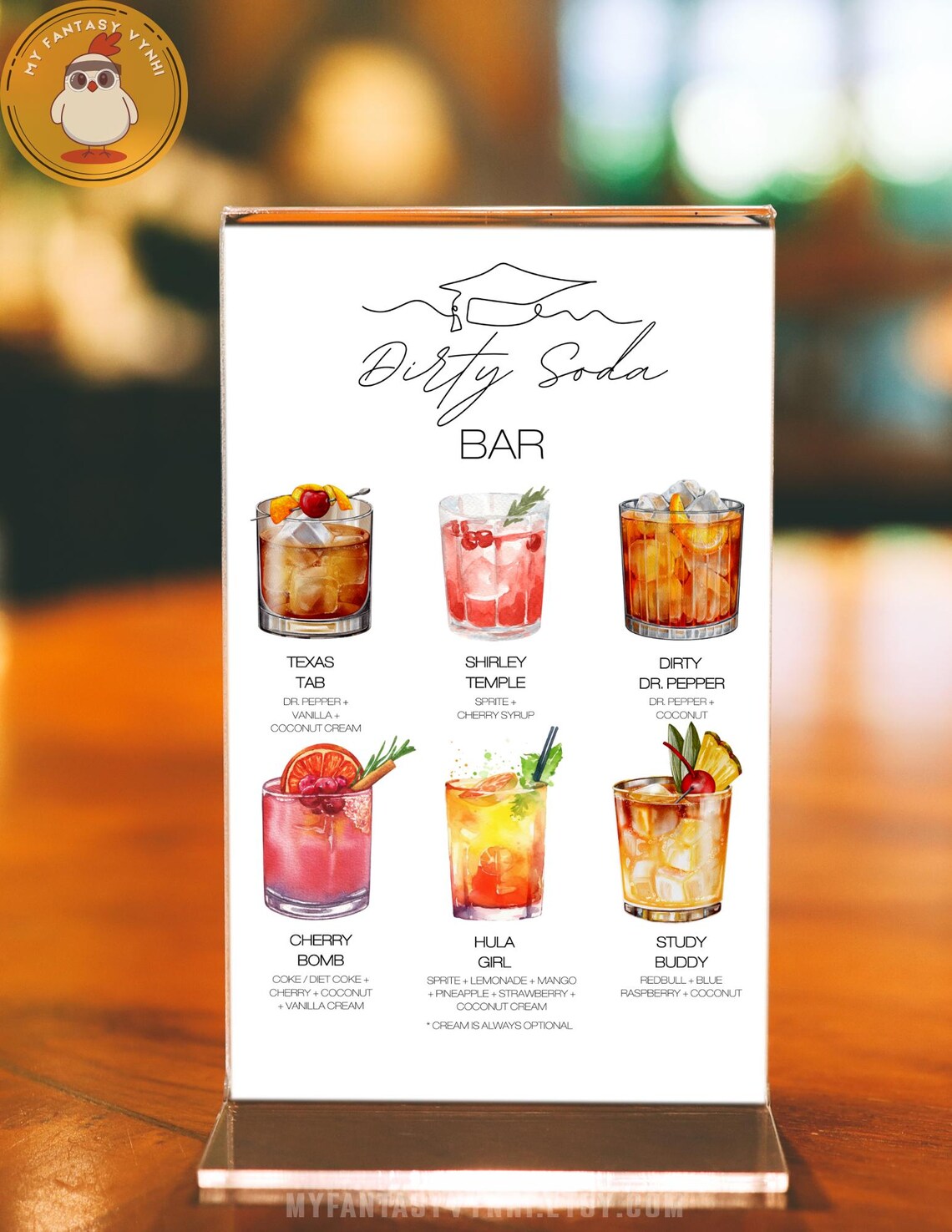 EDITABLE Graduation Party Dirty Soda Menu Canva Template PRINTABLE ...