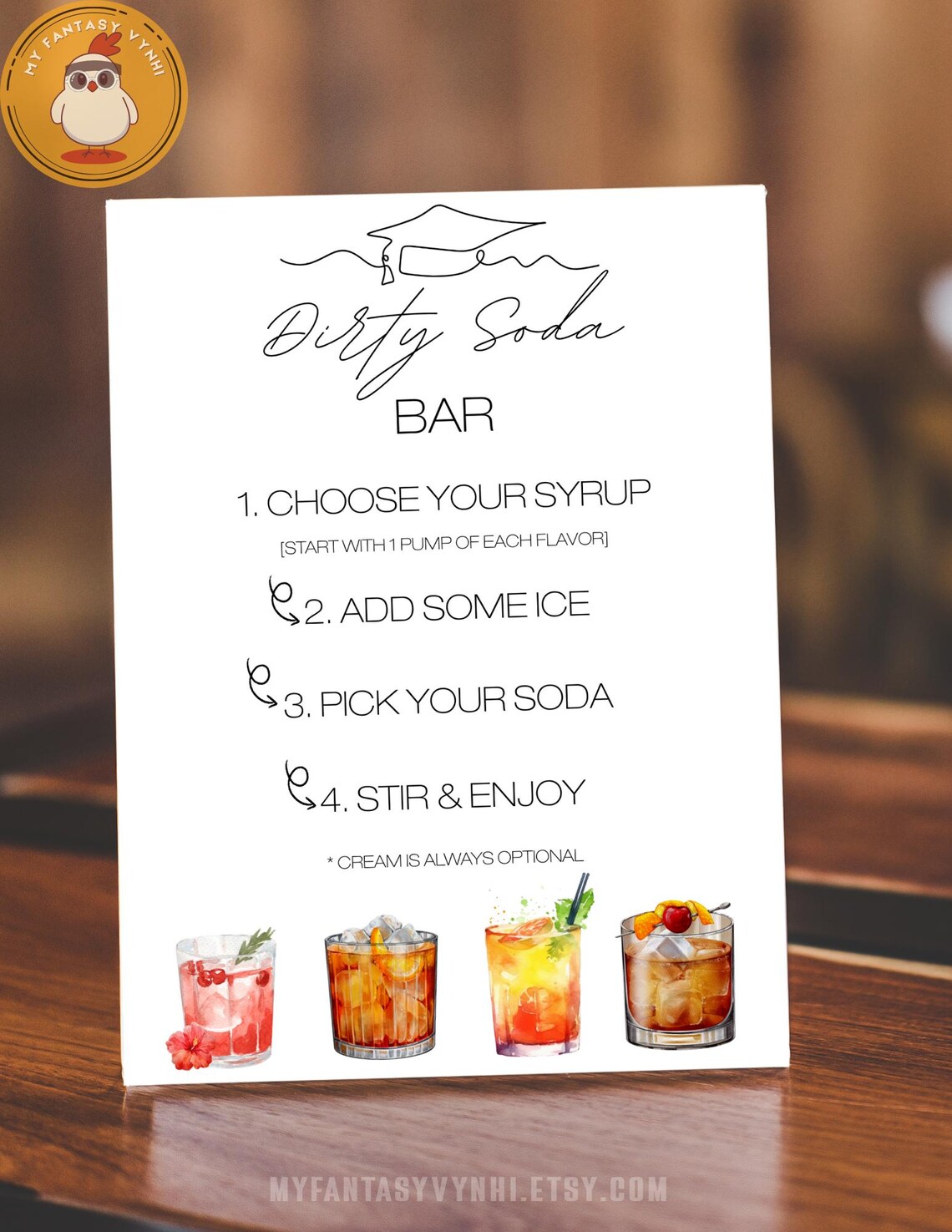 EDITABLE Graduation Party Dirty Soda Menu Canva Template PRINTABLE ...