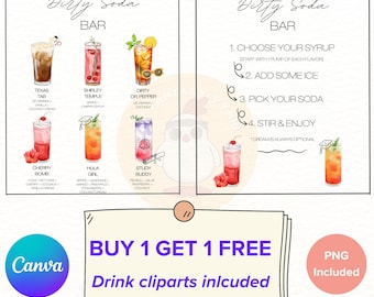 EDITABLE Graduation Party Dirty Soda Menu Sign Canva Template PRINTABLE PNG Lemonade Bar Drink Personalized Class of 2026 Grads Station Idea