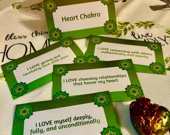 Heart Chakra Affirmation Cards | 15 Printable Affirmations for Love, Compassion & Self-Love