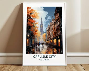 Carlisle Travel Poster Wall Art, Cumbria, England Wall Hanging Home Decor, UK Travel Print, United Kingdom Art Lover Gift