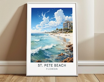 St. Pete Beach Travel Poster Wall Art, Florida, US Wall Hanging Home Decor, United States Travel Print, USA Art Lover Gift