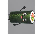 Animated Sushi Roll Blanket | Cozy Foodie Throw Gift