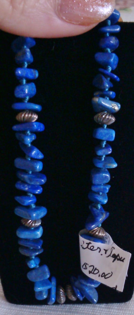 REDUCED Lapis Roughs with Sterling Flat Swirls and