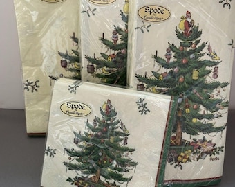 Spode Christmas Tree 3 Ply Guest Dinner Napkins NEW Sealed Pkg Holiday Dining