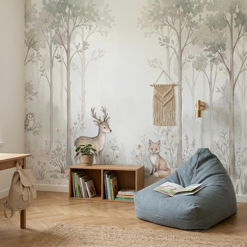 Nursery Wall Mural Details: Non-woven Premium Texture and Eco-friendly Ink