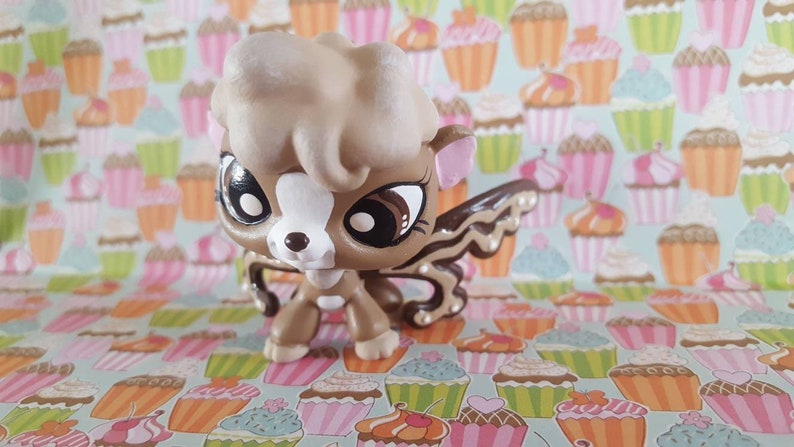 Marshmallow Cocoa Fairy Wings OOAK Custom Littlest Pet Shop Repaint LPS