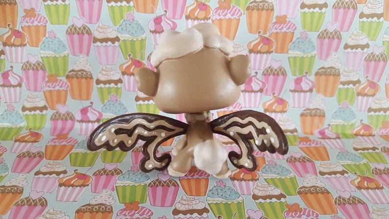 Marshmallow Cocoa Fairy Wings OOAK Custom Littlest Pet Shop Repaint LPS