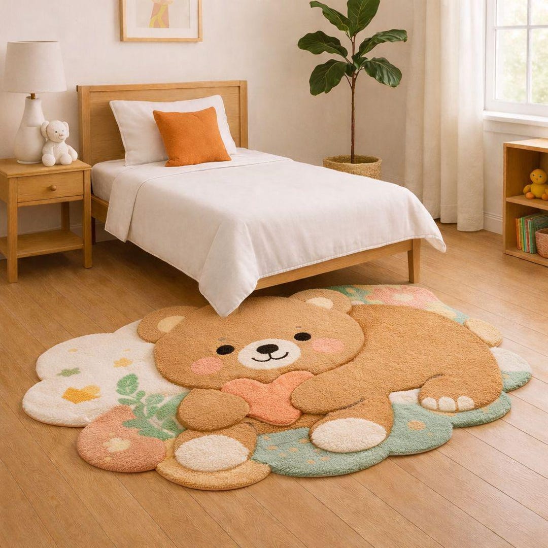 Teddy Bear Kids Rug: Soft Plush Nursery & Playroom Decor - Etsy