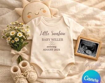 Modèle de faire-part bébé Little Sunshine facile à modifier