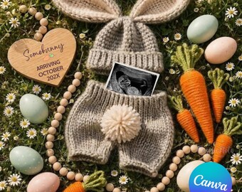 Modèle de faire-part de grossesse fleurs sauvages pour Pâques