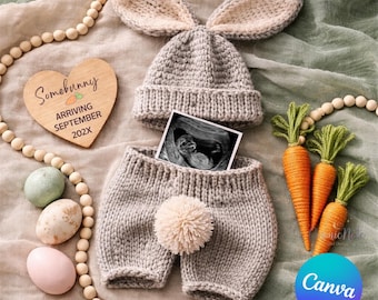 Modèle neutre simple pour faire-part de grossesse pour Pâques