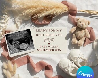 Modèle neutre d'annonce de grossesse : échographie « Ready for Mom » (Téléchargement numérique)