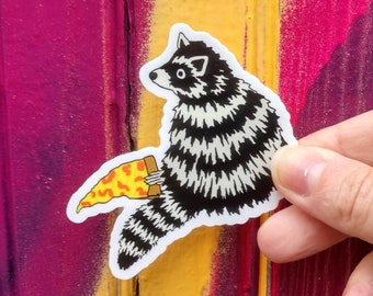 Pizza Party Raccoon Magnet #2