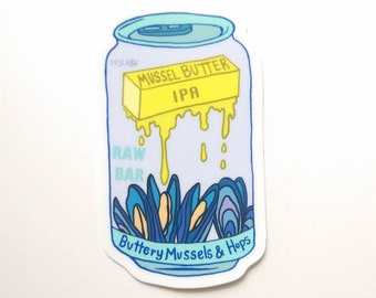 Mussel Butter IPA Beer Die-Cut Sticker