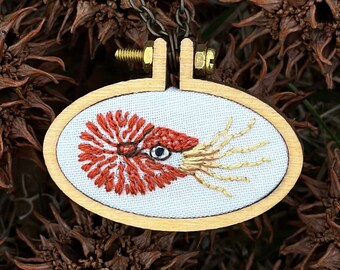 Nautilus Embroidered Necklace