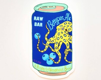 Blueberry Octopus Ale Bier Die-Cut Sticker