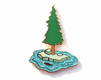 Trout Island Enamel Pin