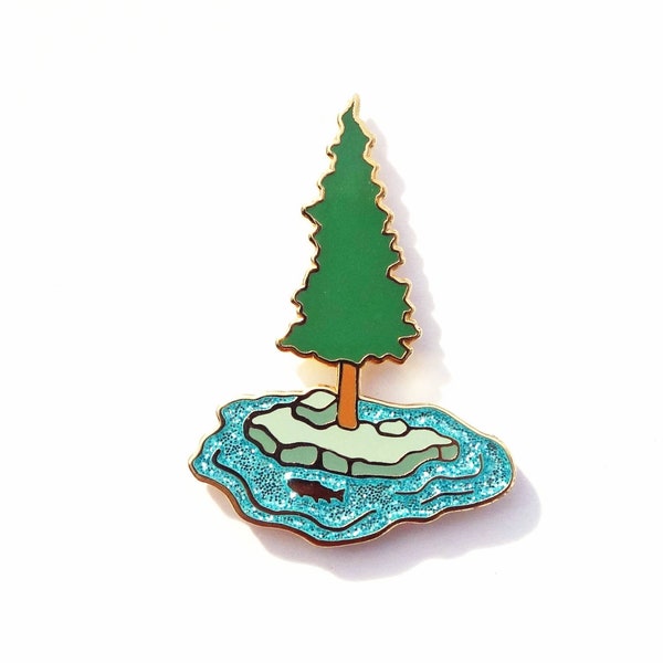 Trout Island Enamel Pin