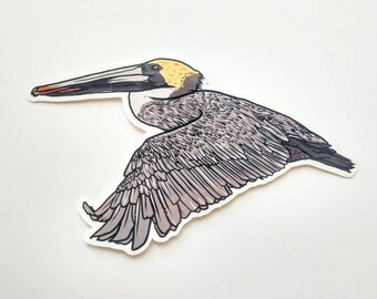 Louisiana Pelican State Bird Die Cut Sticker